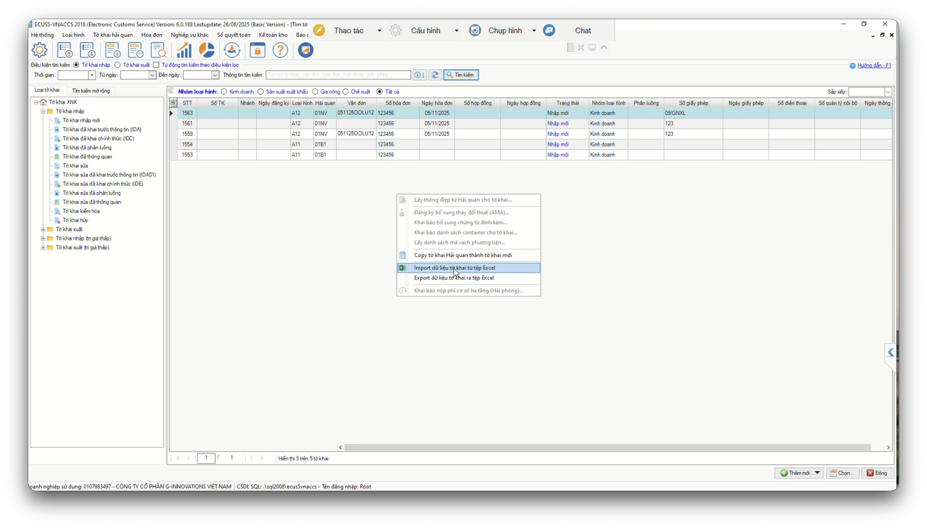 Import dữ liệu từ file Excel